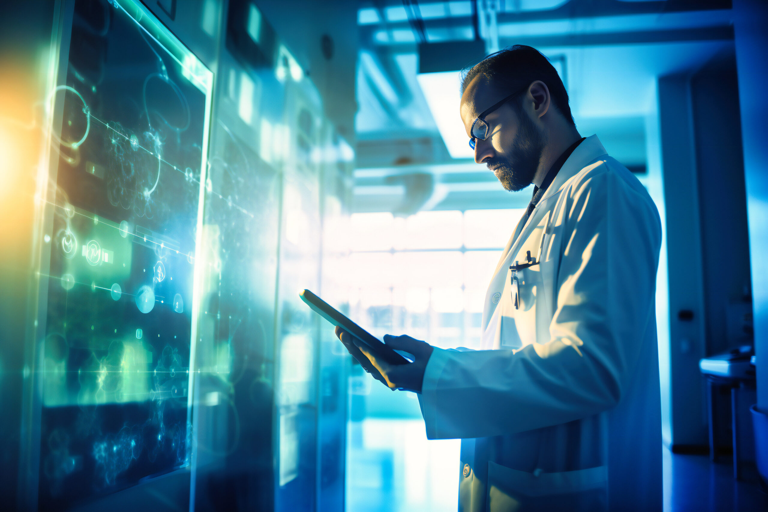 Medical Research Laboratory: Portrait of Female Scientist Working on Computer Showing MRI Brain Scans.